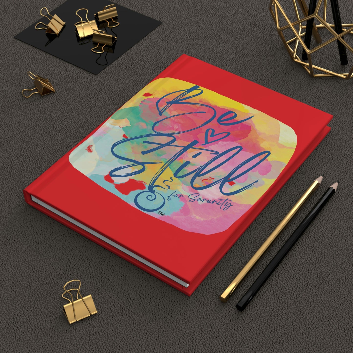 "Be Still for Serenity" Hardcover Matte Journal (Red)