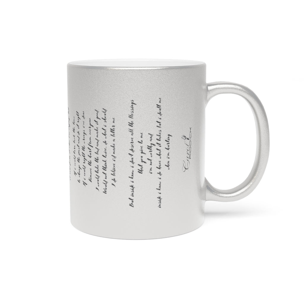 Carol Riddick "Lyrics" Silver Metallic Mug