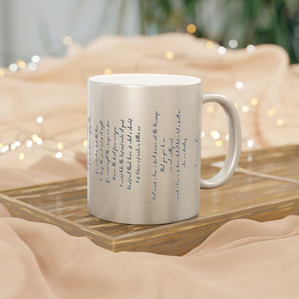 Carol Riddick "Lyrics" Silver Metallic Mug
