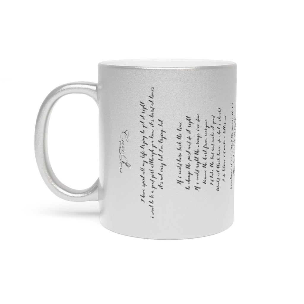 Carol Riddick "Lyrics" Silver Metallic Mug