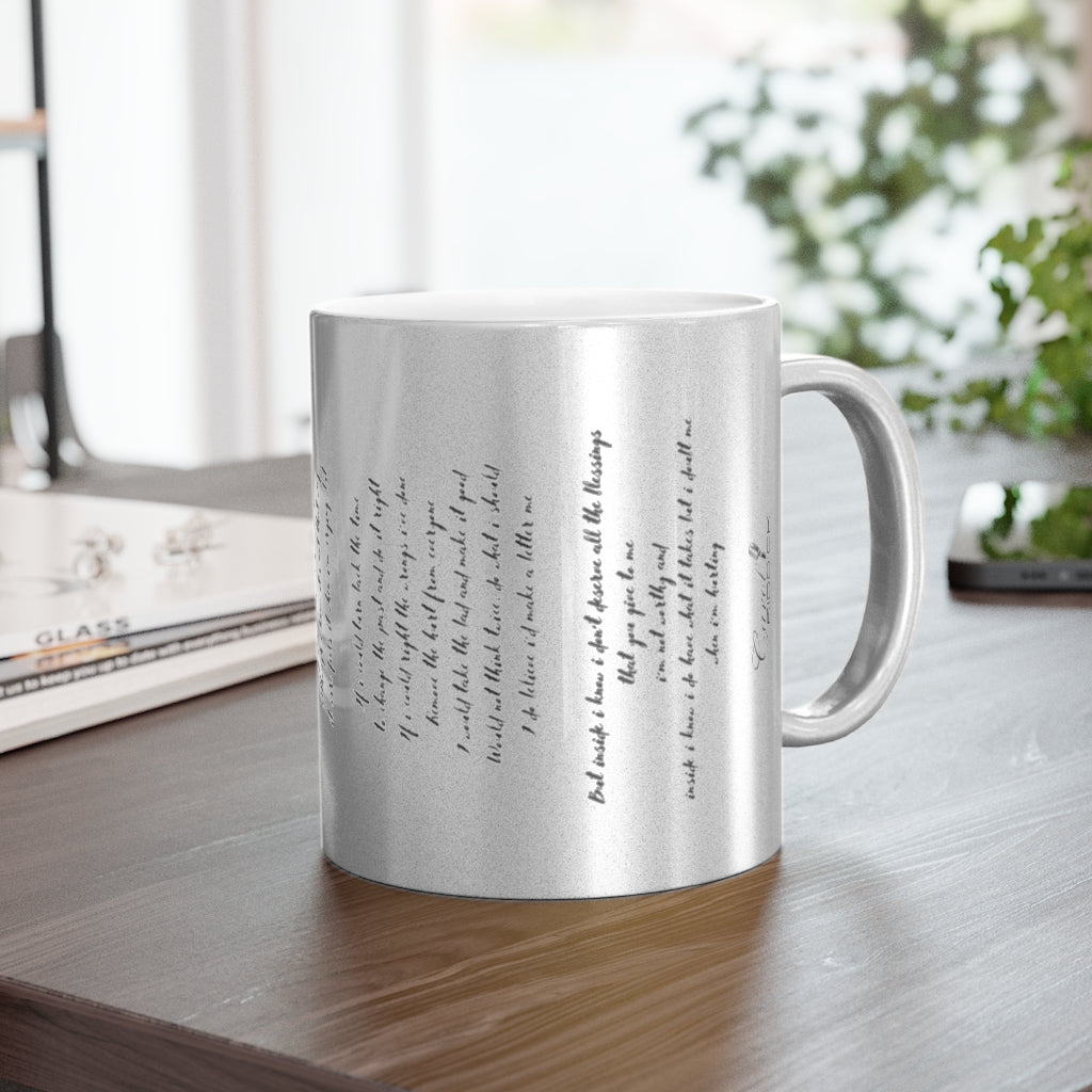 Carol Riddick "Lyrics" Silver Metallic Mug