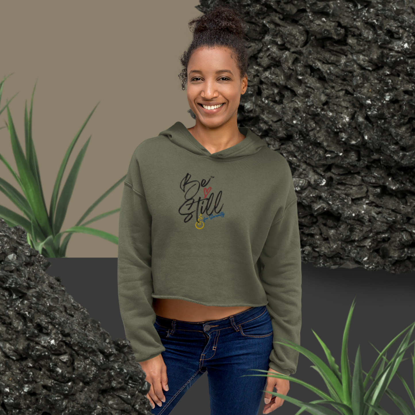 "Be Still for Serenity" Crop Hoodie