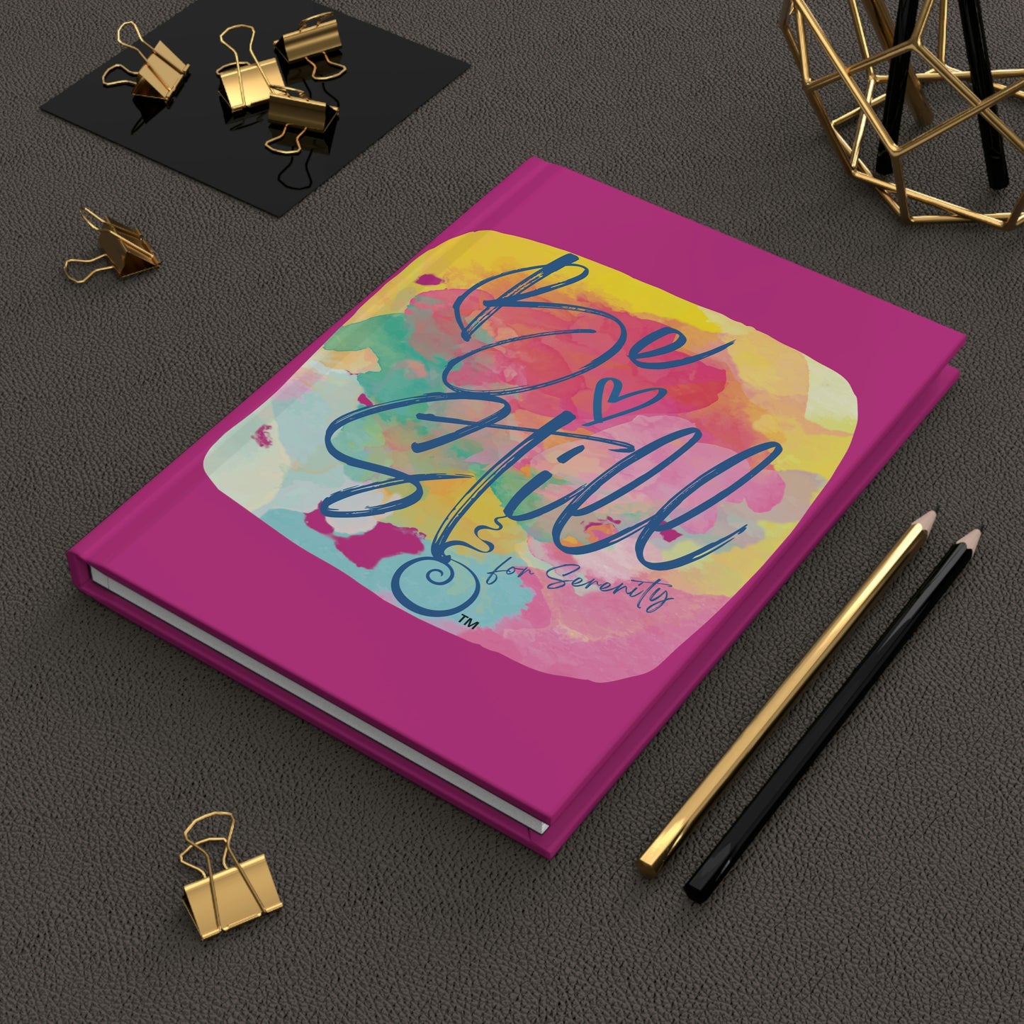 "Be Still for Serenity" Hardcover Matte Journal (Fuschia)