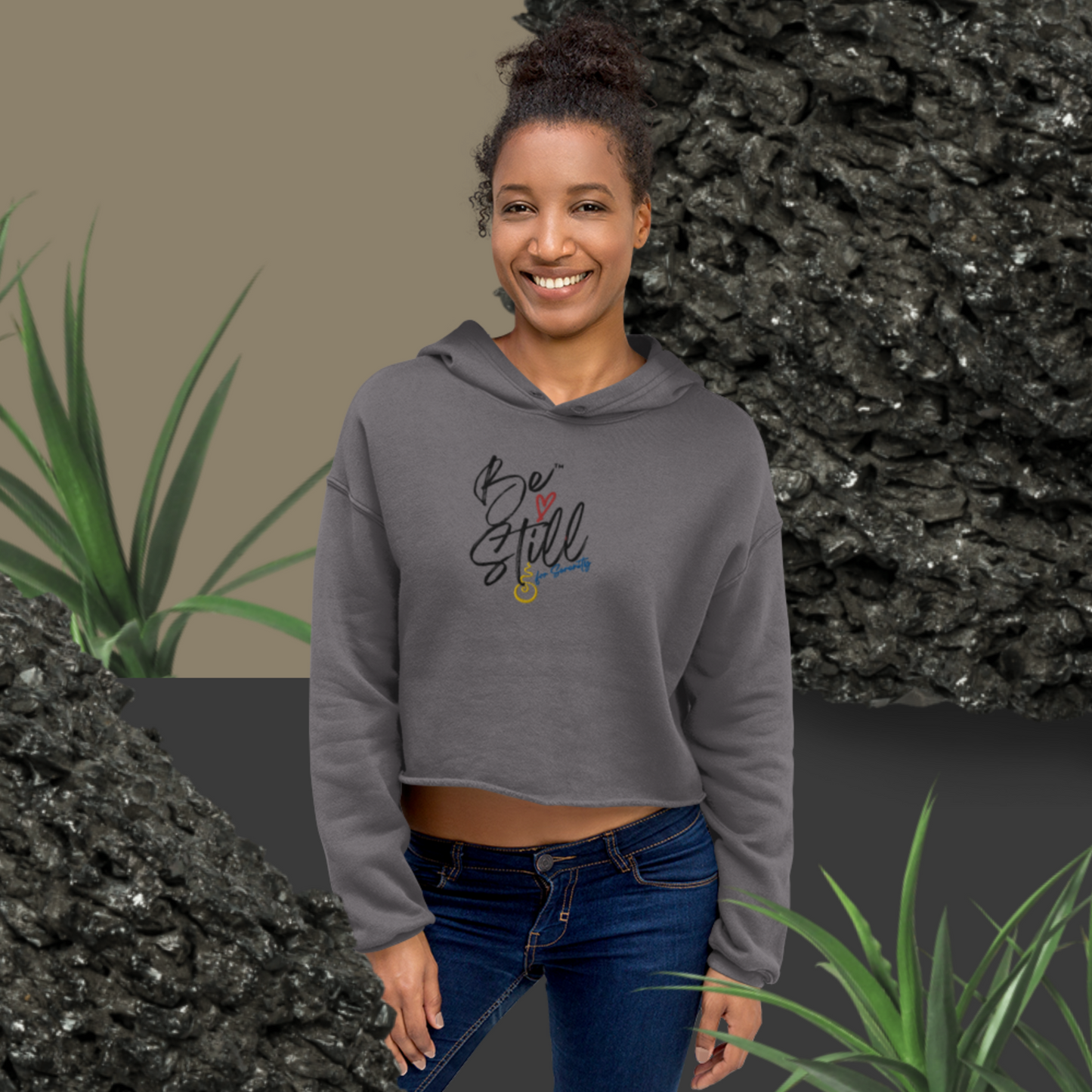 "Be Still for Serenity" Crop Hoodie