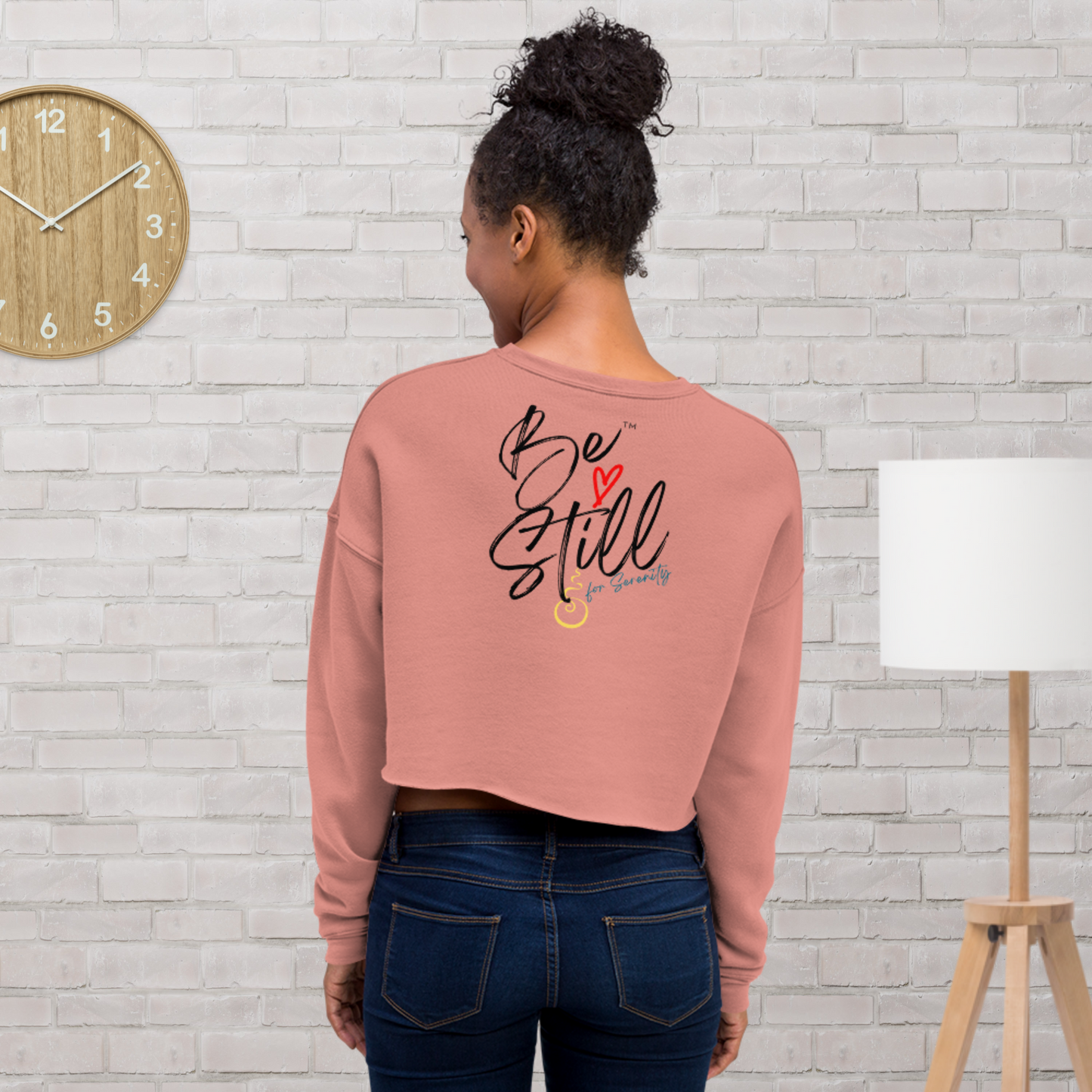"Be Still For Serenity" Crop Sweatshirt (Back Accent)